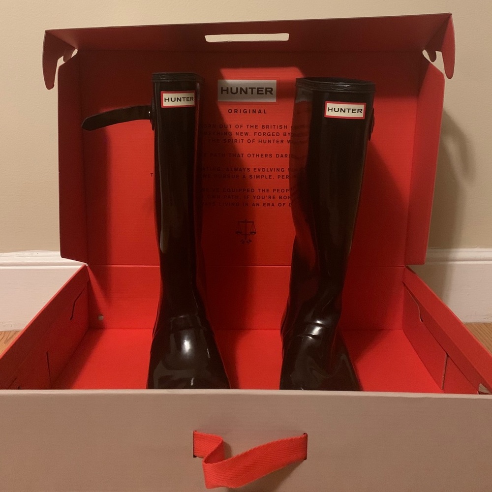 Womens original tall Hunter Boots gloss black